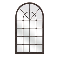 Arched Window Pane Metal Mirror