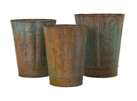 Arden Rustic Metal Pots- Set of 3