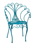 Blue Peacock Iron Paris Garden Chair