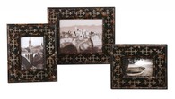 Antiqued Silver And Black Fleur De Lis Photo Frames S/3