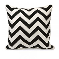 Chevron Black and White Embroidered Pillow