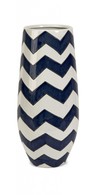 Blue and White Chevron Short Vase