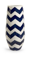 Blue and White Chevron Tall Vase