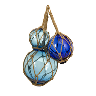 Blue Bouyant Glass Floats - Set of 3