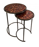 Handcrafted Mosaic Nesting Glass Tables - Set of 2