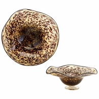 Leopard Jungle Animal Print Art Glass Bowl- Large