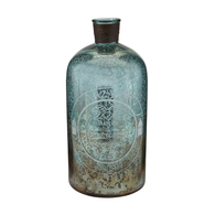 18" Aqua Antique Mercury Glass Bottle