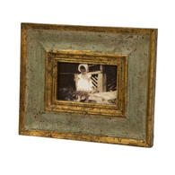 Distressed Gold and Silver Wood Photo Frame - 4 x 6"