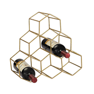 Gold Geometric Hexagonal Wine Rack